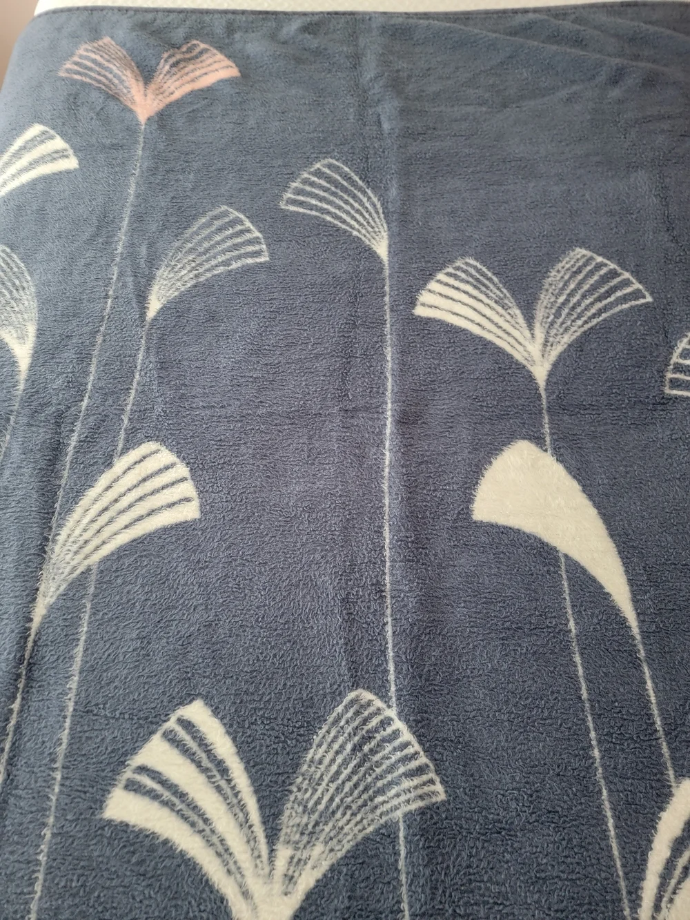 Biederlack Of The Americas Blue White Floral Blanket Reversible 80s 90s 59x69